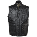 Eight Pocket Leather Gilet black/hide: HUNTER
