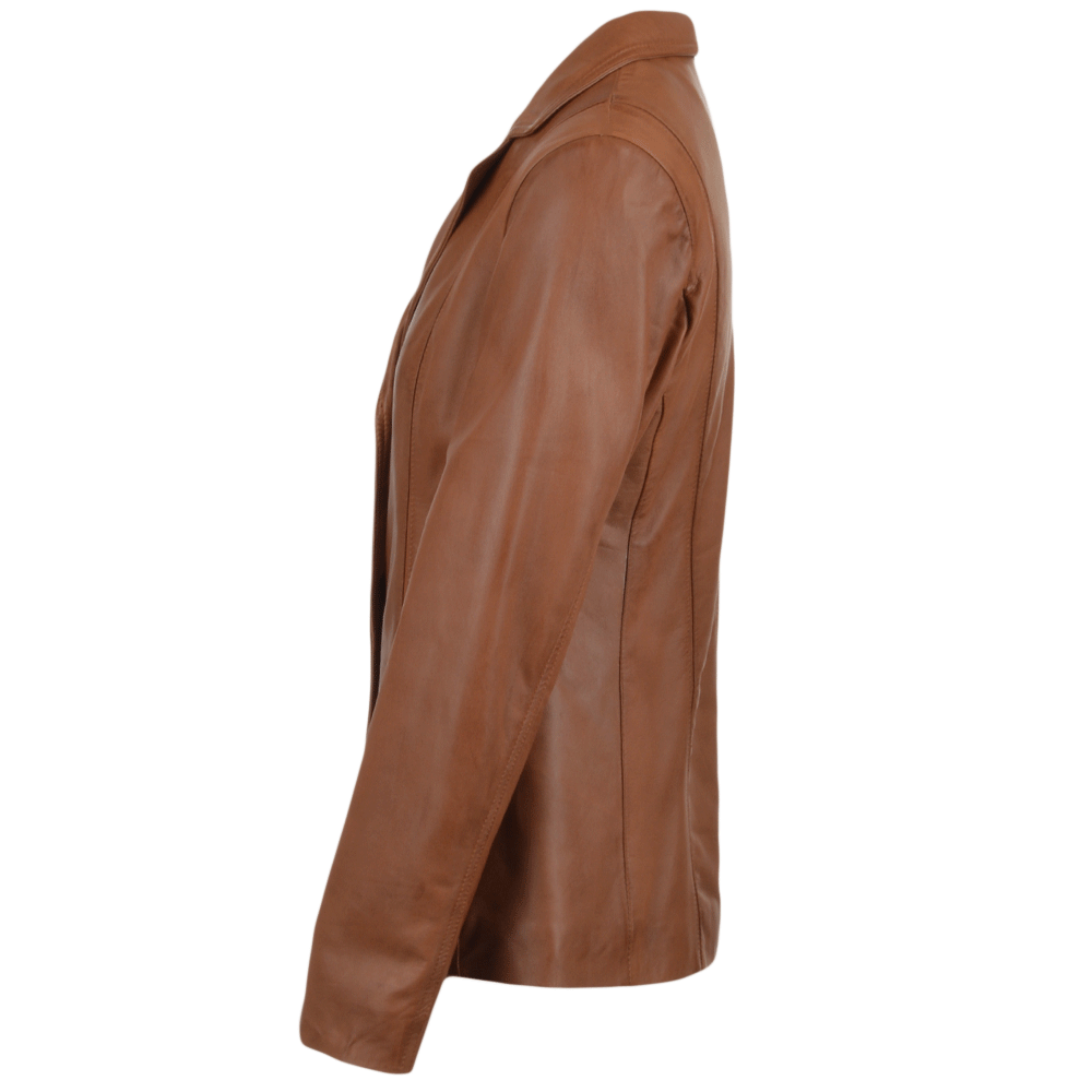 Leather Jacket Cognac/nap: ANGELA