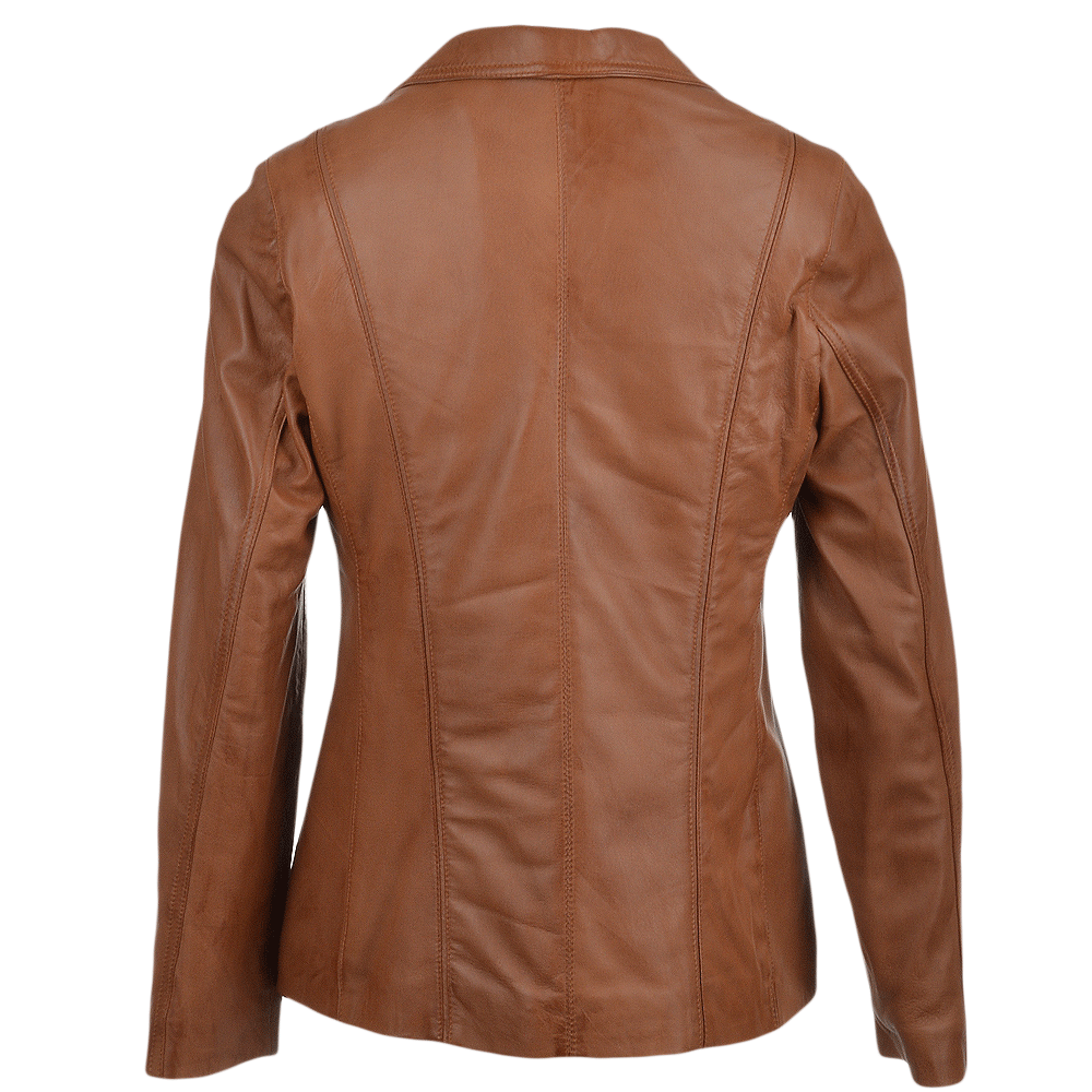 Leather Jacket Cognac/nap: ANGELA