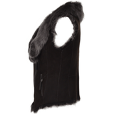 Toscana Suede Leather Biker Gilet Brown: KB 620