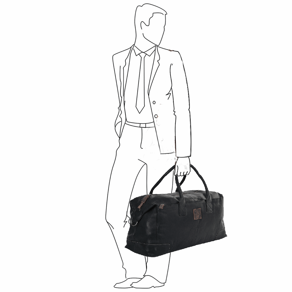 XLarge Leather Travel Holdall  Black : 4556