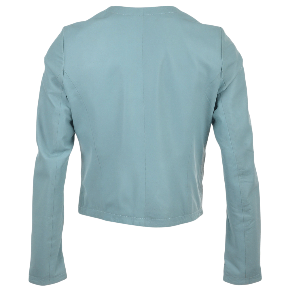 Leather Jacket Pale Blue: FO-ETHEL