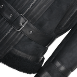 Fitted Sheepskin Aviator Flying Jacket Black/suede: KB-451