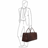 X-Large Leather Holdall Tan/brown : 4556