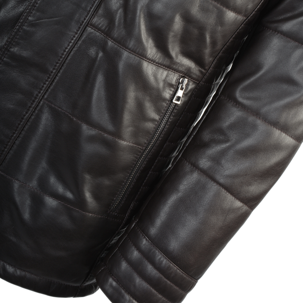 Lambskin Leather And Sheepskin Lined Jacket Brown: E1685