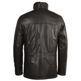 Lambskin Leather and Sheepskin lined Coat Brown: E1529