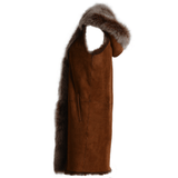 Hooded Long Suede Toscana Gilet Whisky: KB-694