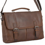 Soft Leather Handcrafted Briefcase Tan : Elliot