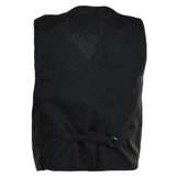 Leather Front Waistcoat Black: SATIN BACK W/COAT
