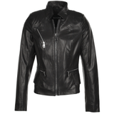 Vegetable Tanned Leather Biker Jacket Black: Z-2015