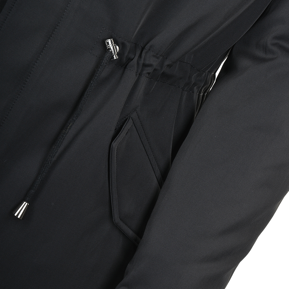 Hooded Raccoon Fur Parka Black: E 8085 F