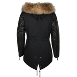 Hooded Racoon Tipped Fur Parka: E 8595 LR