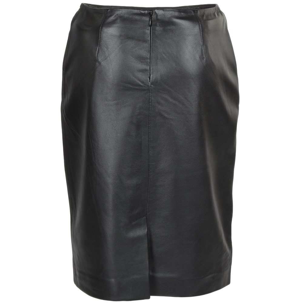 Leather Pencil Skirt  Black: 24315