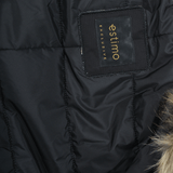 Hooded Racoon Tipped Fur Parka Black: 8085 FL