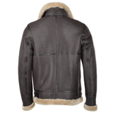 Hand Buffed  Soft Sheepskin Pilot Jacket Brown/ Cream: KE B3