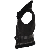 Shearling Leather and Suede Biker Gilet Black/suede: KB-451 GILLET