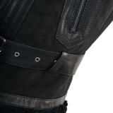 Shearling Leather and Suede Biker Gilet Black/suede: KB-451 GILLET