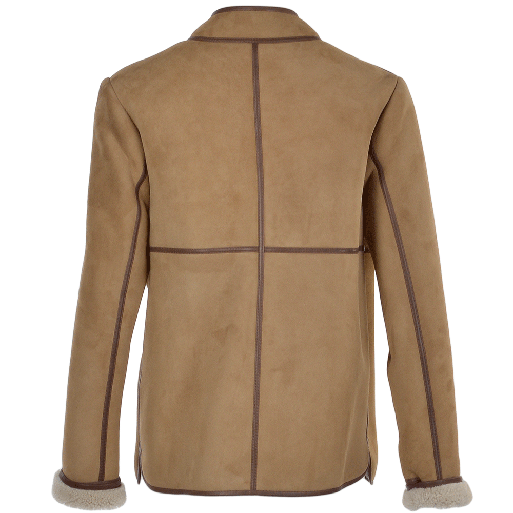 Lamb Shearling Mandarin Collar Jacket Honey: KB 679