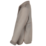Lamb Shearling Mandarin Collar Jacket Taupe: KB 679