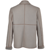 Lamb Shearling Mandarin Collar Jacket Taupe: KB 679