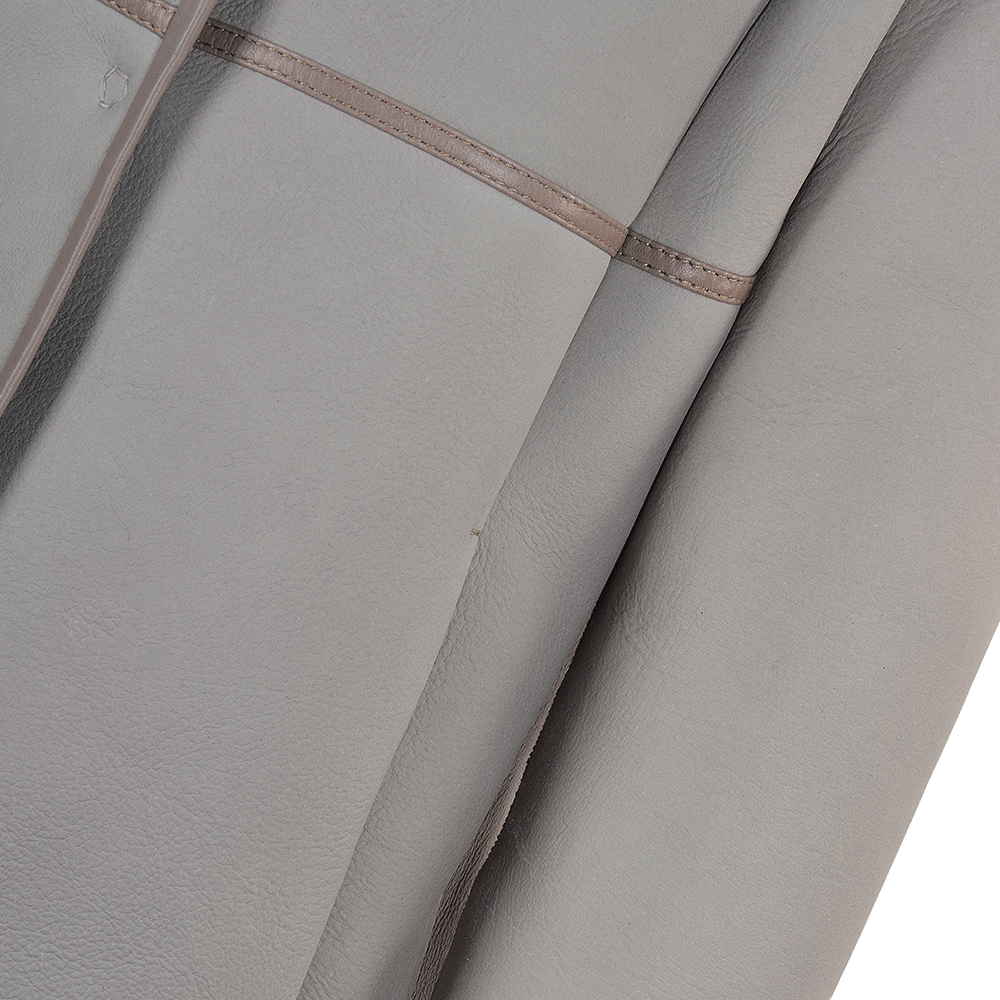 Lamb Shearling Mandarin Collar Jacket Taupe: KB 679