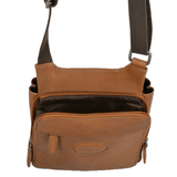 Small Columbian Leather Travel Bag Tan : 8142