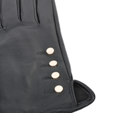 Button Detail Leather Gloves  Black : 109