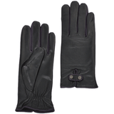 Two Tone Colour Finger Detail Leather Gloves Black/Purple: 7