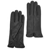 Touch Screen Friendly Two Tone Leather Gloves Black/Black :  137
