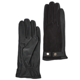 Suede and Leather Gloves Black : 327