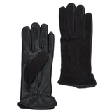 Suede and Leather Gloves Black : 130