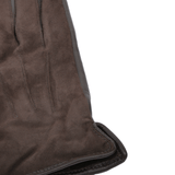 Suede and Leather Gloves Brown : 130