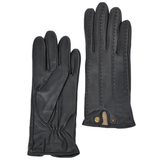 Stitch Detail Leather Gloves Black : 733