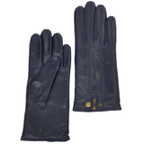 Stitch Detail Leather Gloves Navy : 733