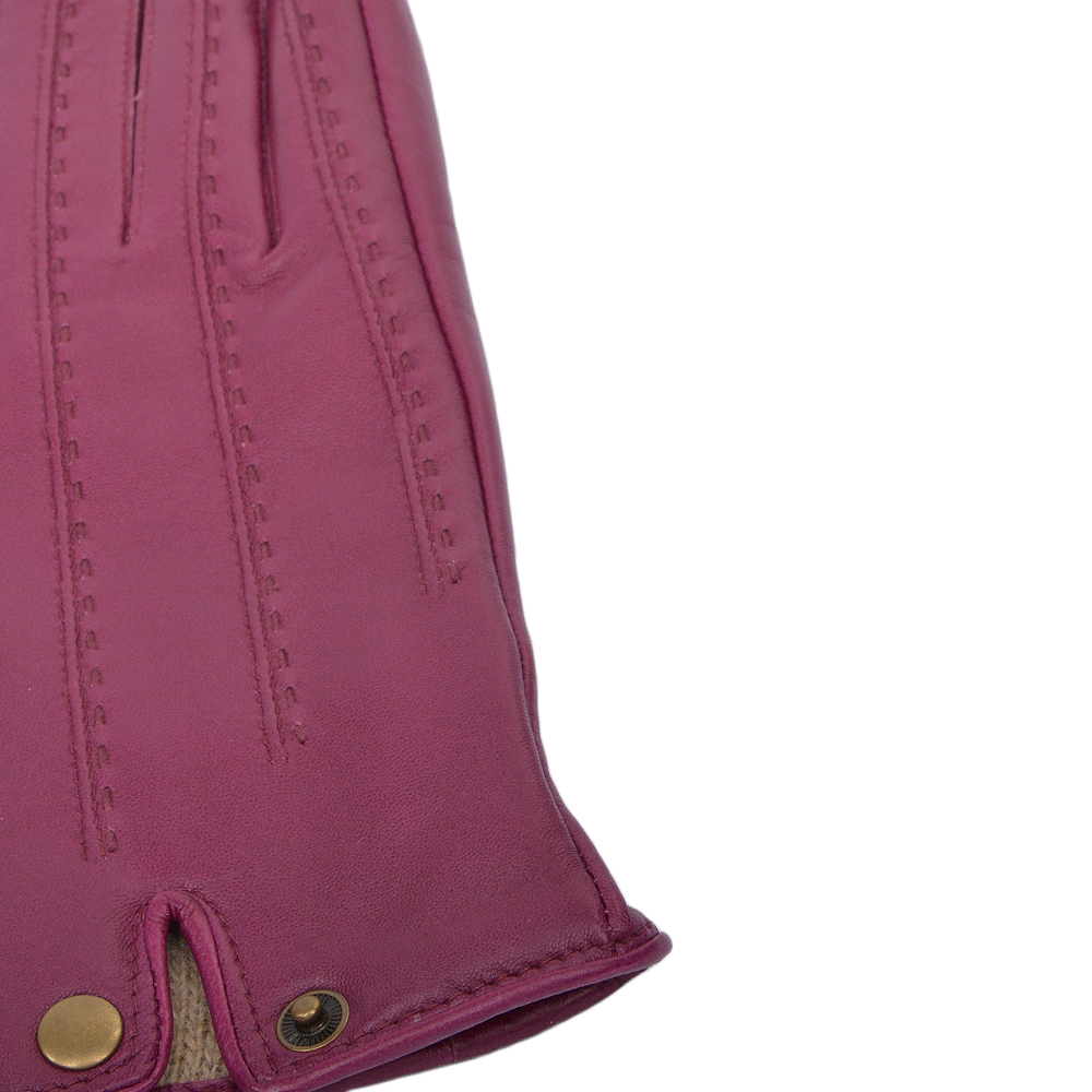 Stitch Detail Leather Gloves Shiraz : 733