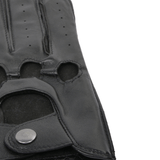 Lightweight Natural Skin Lined Leather Driving Gloves Black - 750