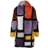 Luxury Patchwork Art Reversible Sheepskin Coat  Multi: MULTI TOSCANA