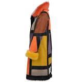 Luxury Patchwork Art Reversible Sheepskin Coat  Multi: MULTI TOSCANA