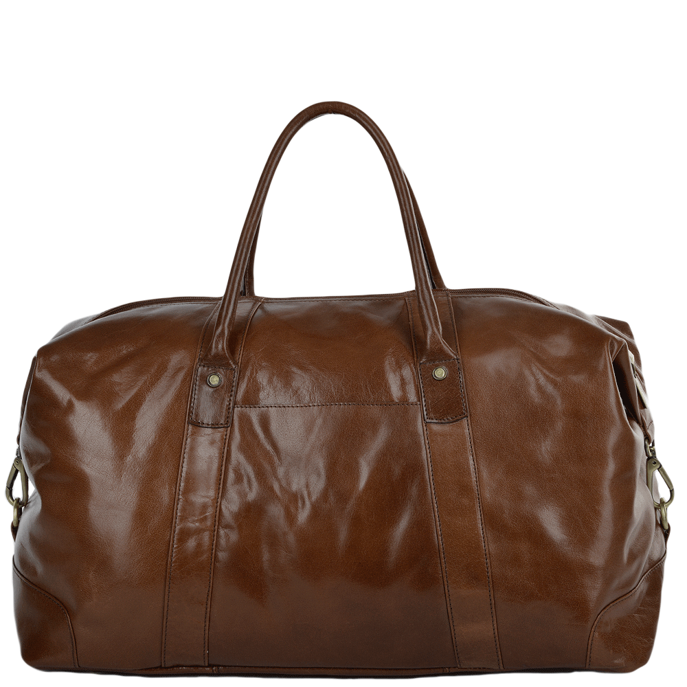 Extra Large Vegetable Tanned Leather Travel Holdall Chestnut : Lewis