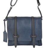 The Bridge Unisex Italian Medium Travel Messenger Bag Blue - 00550341P 2K