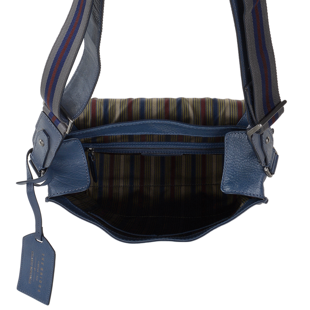 The Bridge Unisex Italian Medium Travel Messenger Bag Blue - 00550341P 2K