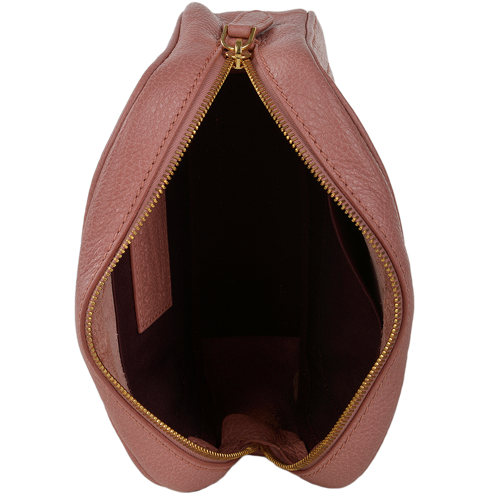 Full Grain Italian Leather Mini Clutch Bag Dusty Rose/gold - 91426 79 5F NH
