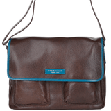 The Bridge Full Grain Italian Travel Messenger Brn/blue/ruthenium - 054073 2F 6T NH