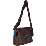 The Bridge Full Grain Italian Travel Messenger Brn/blue/ruthenium - 054073 2F 6T NH