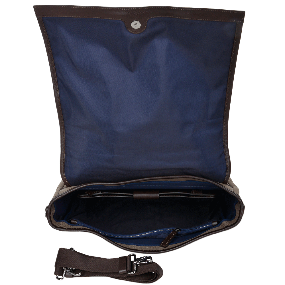 The Bridge Italian Large Messenger Bag Beige/drk Brn/gunmetal - 052035 3D 3L NH