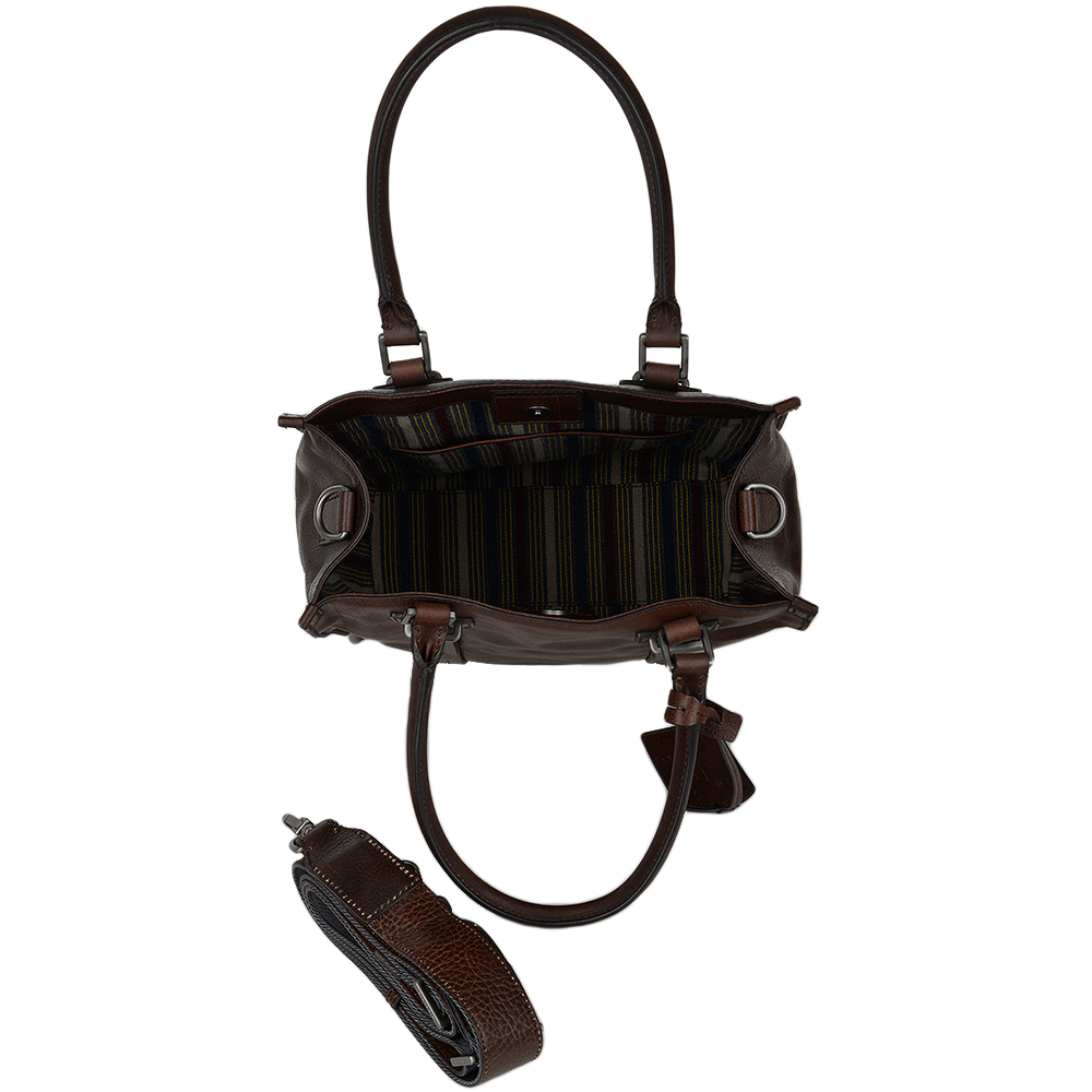 The Bridge Italian Bag Unisex Shopper Work Bag Dark Brn/ruthenium  - 065004 1P 1B NH