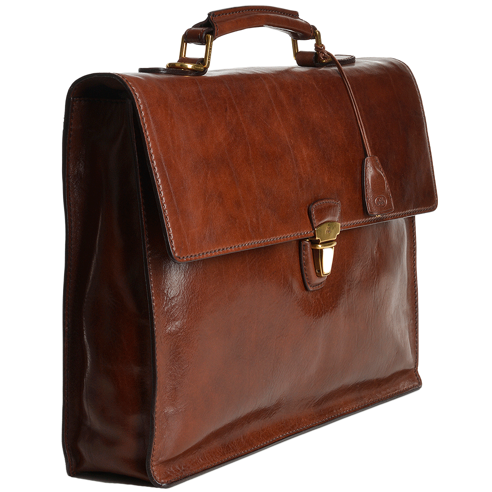 The Bridge Medium Italian Travel Briefcase  Brown - 64665 01 14 NH