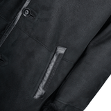Single Breasted Sheepskin Coat With Long Haired Lapel Black: ERKEK