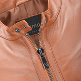 Vegetable Tanned Leather  Biker Jacket Tan: EM 100