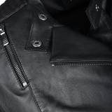 Vegetable Tanned Leather Biker Jacket Black: Z-2003